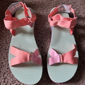 Columbia Peach and Aqua Sandals